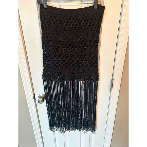 Zara black fringe mini dress size medium NWT - Picture 1 of 9